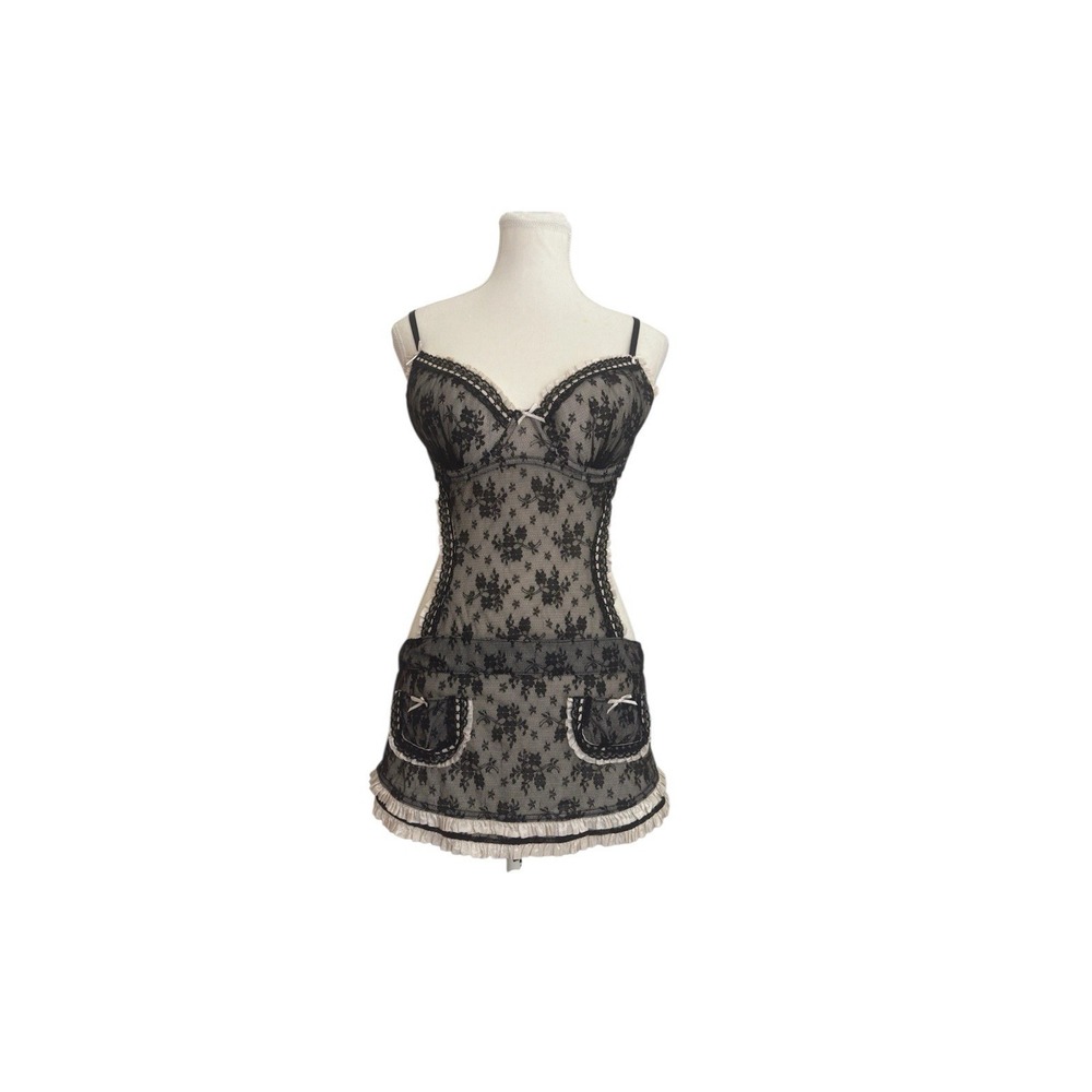 Victoria's Secret Sexy Little Things French Maid Lingerie 36C Vintage Babydoll